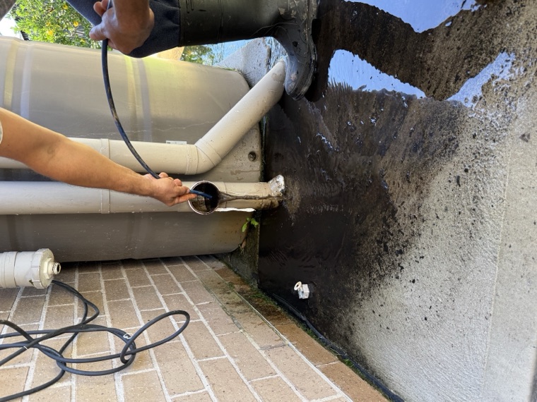 Blocked stormwater downpipe unblocking Sydney hydro vac